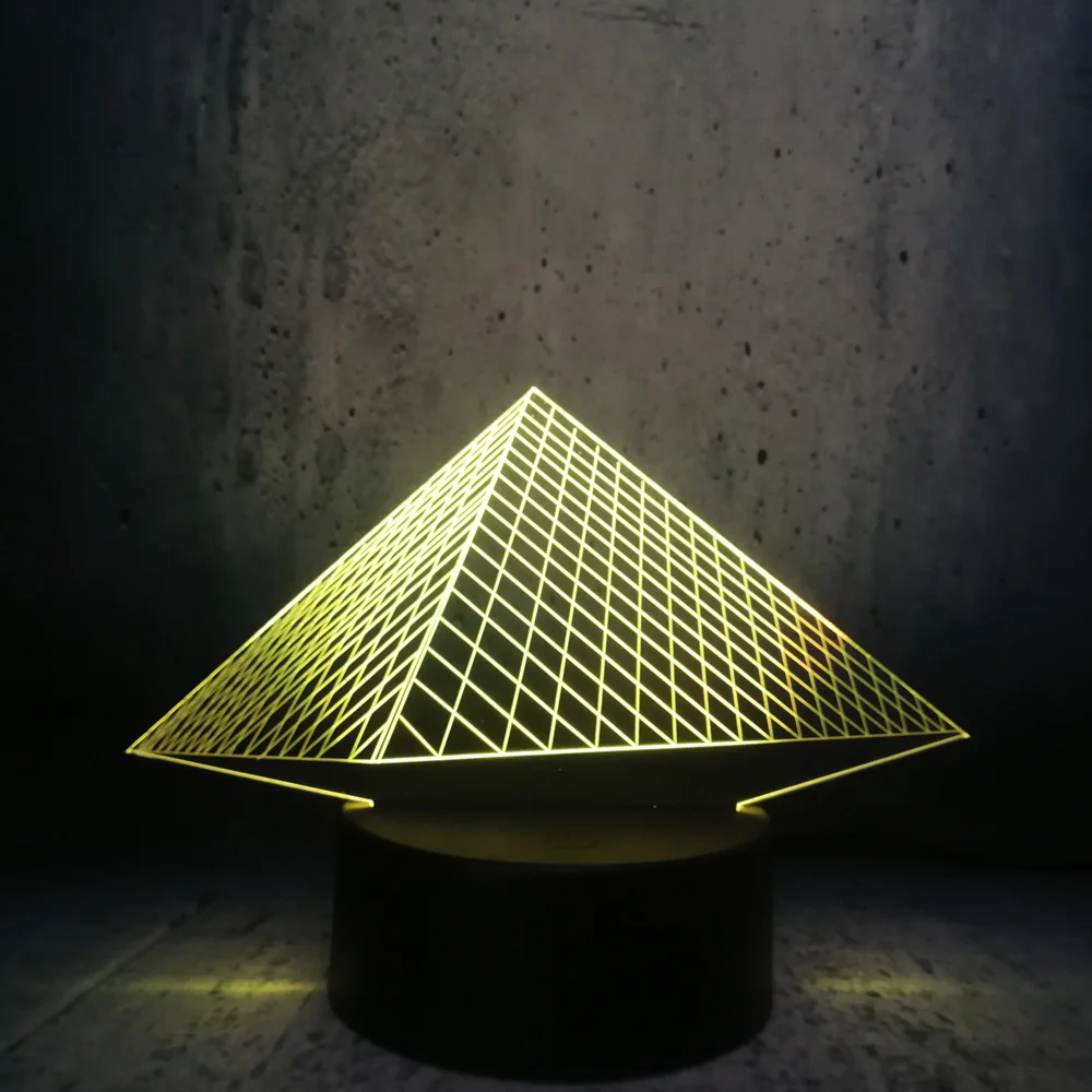 

Classic Egypt Pyramid 3D USB LED Lamp Tridimensional Geometry Minimalist Design Colorful RGB Controller House Night Light bulb