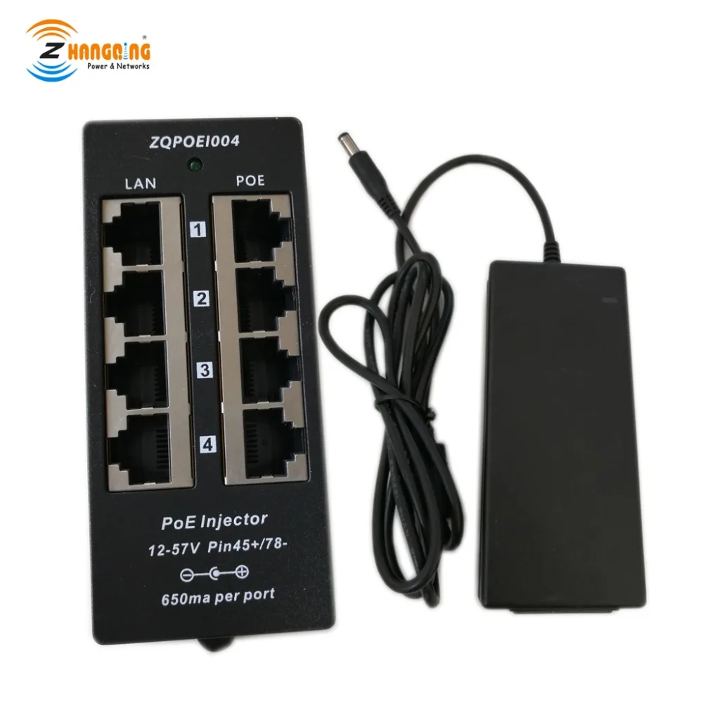 POE 4 48v60w порта PoE инжектор Режим B 100 Мбит/с Инжектор использовать с