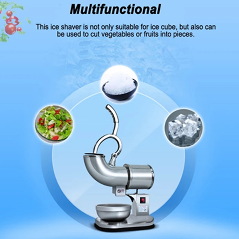 Высокое качество 180 кг/ч двойным лезвием 110 В 220 В Электрический Нержавеющая сталь снежный конус машины льда бритвы чайник дробилки льда чайник