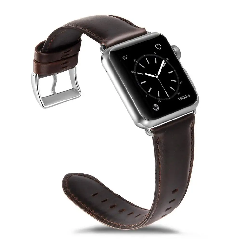 2 Цвет Лидер продаж кожаный ремешок для наручных часов Apple Watch серии 3/2/1 Спортивный Браслет, 42 мм, 38 мм, ремешок для наручных часов iwatch, 4 полосы