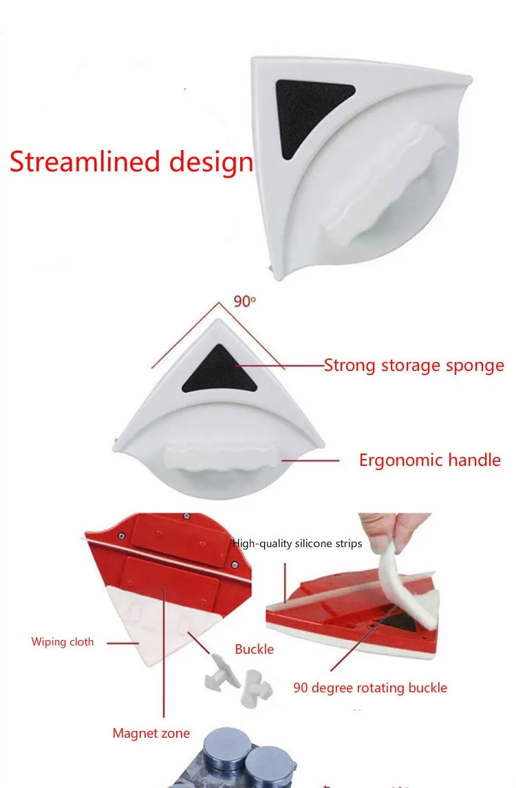 Домашний инструмент для очистки окон двухсторонняя Магнитная оконная щетка для чистки стекла Щетка Для Чистки Стекла Полезная поверхность щетка 3-8 мм 5-12 мм 15-24 мм