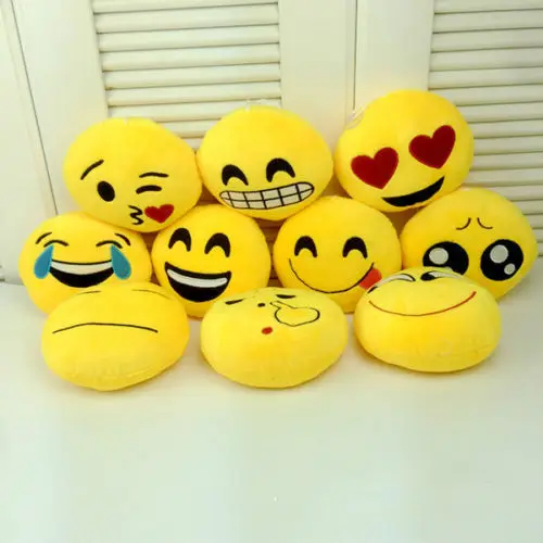 

Emoji Cushion Pillow Cute Round Yellow Stuffed Plush Soft Toy 17 expression