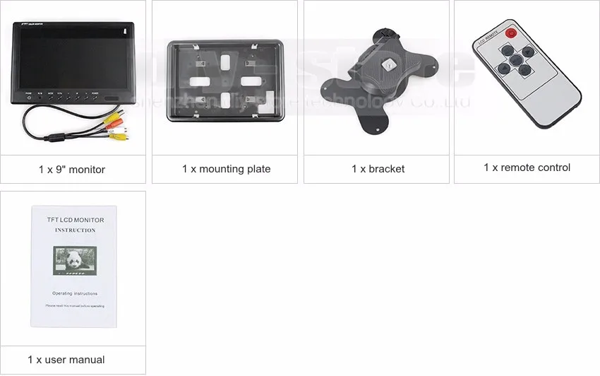 DIYSECUR 9 дюймов TFT lcd Автомобильный монитор Автомобильный Обратный монитор заднего вида экран с BNC/AV вход пульт дистанционного управления DVD VCR