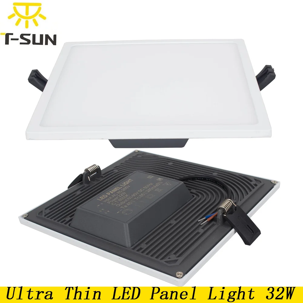 

T-SUNRISE Led Panel Downlight 32W Ultra Thin Square LED Ceiling Recessed Light AC85-265V LED Panel Light SMD4014 Driver Include