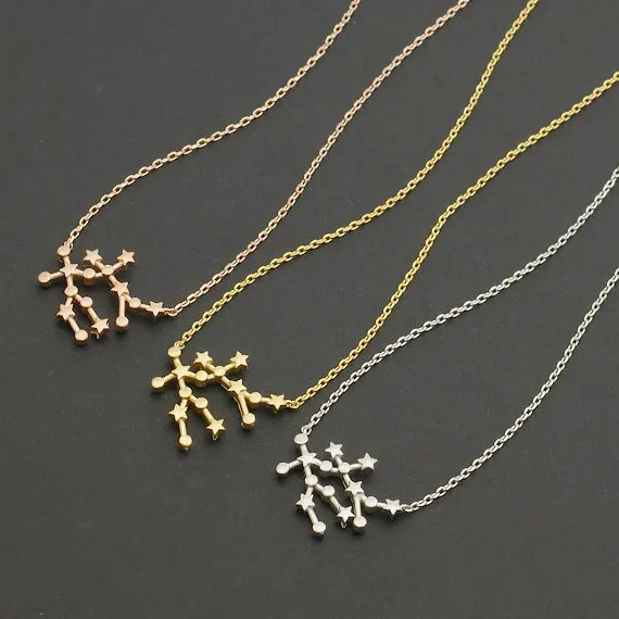 Gemini Zodiac Sign Astrology Necklace constellation astrology necklace, star sign necklace, birth sign, birthday necklace.jpg
