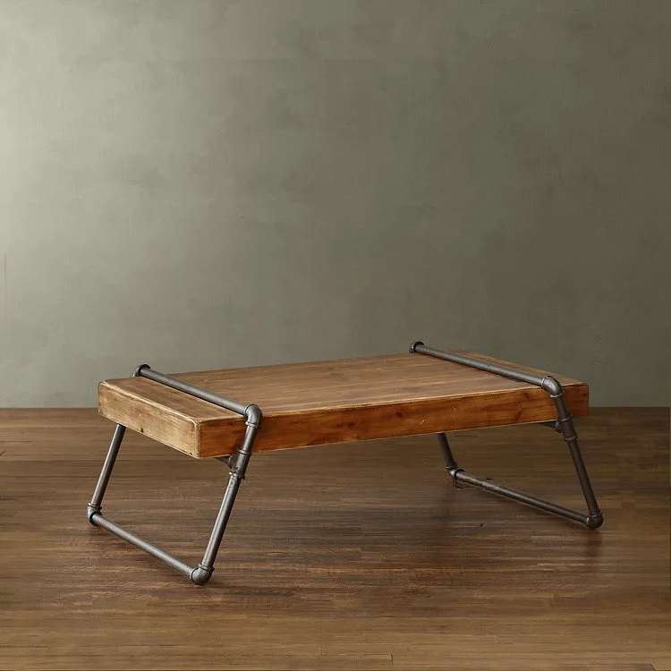 European Minimalist Retro Mining Iron Wood Furniture Small