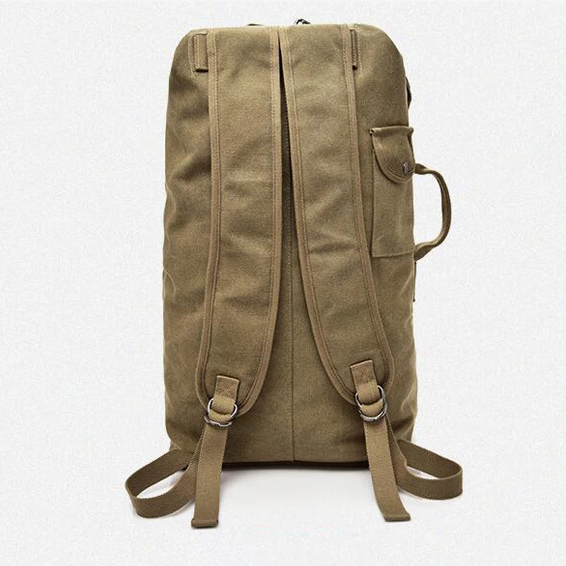  2019 Multi-purpose Military Canvas Backpack Solid Color Men Weekend Sports Travel Duffle Bags Outdo