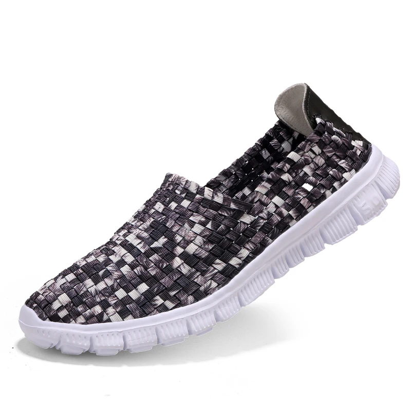Big Size 35-44 Yards Woven Mesh Women Shoes Round Head Breathable Soft Flats Slip-On Footwear Lightweight Outdoor Casual Shoes (15)