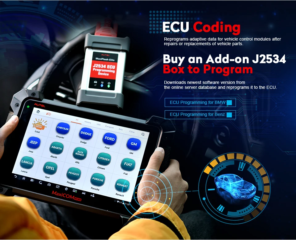 Autel MaxiCOM MK908 автоматический диагностический сканер расширенный полный системы ECU кодирования инструмент