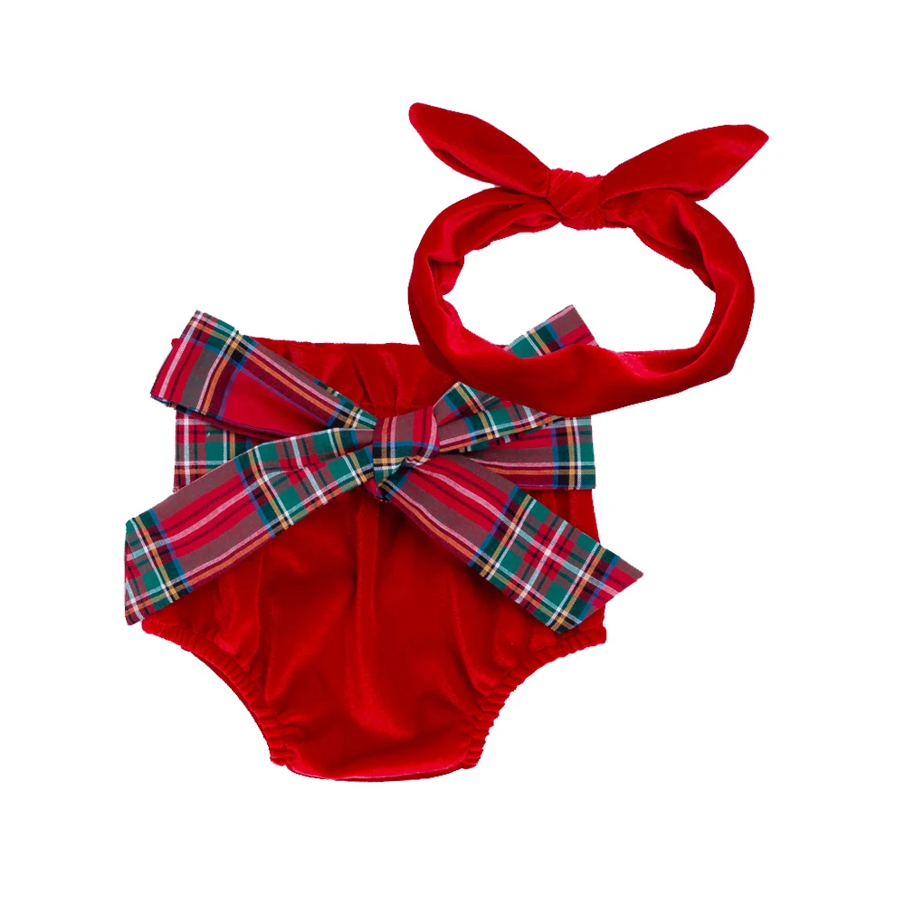 

3Clrs XMAS 2016 Newborn Baby Girl Infant Bloomers Satin Ruffles Bow Kids Short Pants Diaper Cover Culotte Smash Free Shipping