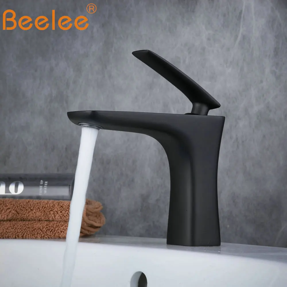 Beelee ванная комната краны смесителя черный счетчик топ раковина Нажмите