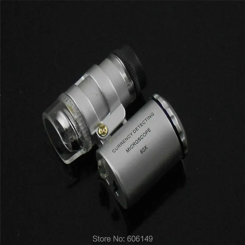 Microscopio Lupa de microscopio 60 X Magnifier de Jeweler LED Light de Magnification Magnifier Magnifying Glass with UV Light 