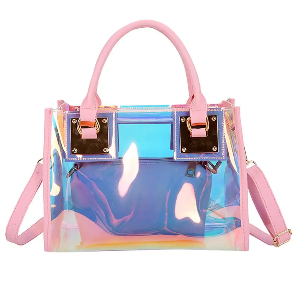 

Women's Messenger Bag Simple Fashion New summer Multi-Function Color Handbag Clear Transparent PVC Shoulder Bags D4