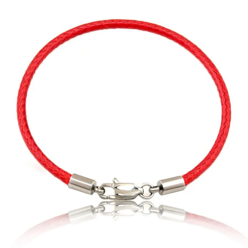 Fashion Classic Rope Leather Black Bracelet Red Thread Line Jewelry String For Women Men Lobster Bracelets SL501 | Украшения и