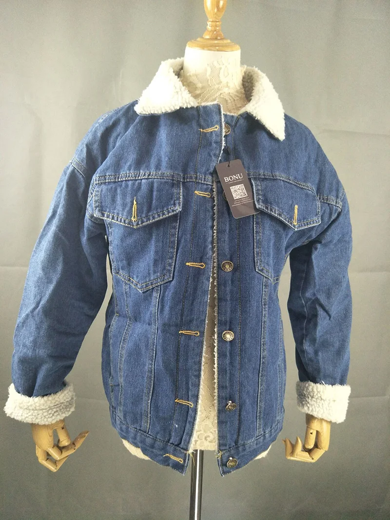 Повседневные плотные джинсы, куртки, большие размеры, куртка-бомбер, Harajuku, свободная джинсовая куртка из овечьего меха, женская уличная одежда, casaco feminino