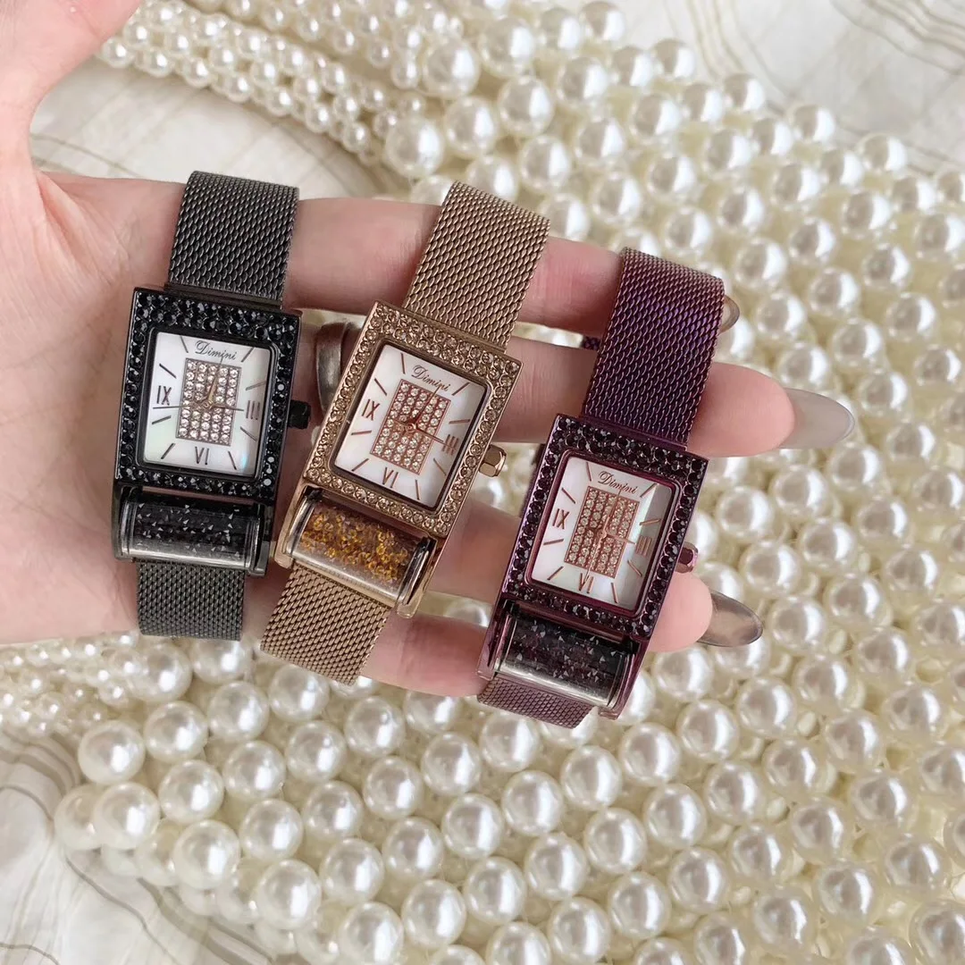 Nobre Roxo Cristais Milanese Pulseira Relógios para