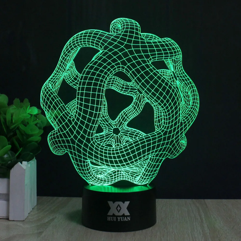 Светодиодный абстрактная графическая 3D лампа акриловый атмосферный ночник 7 цветов Изменение USB Настольная декоративная настольная лампа