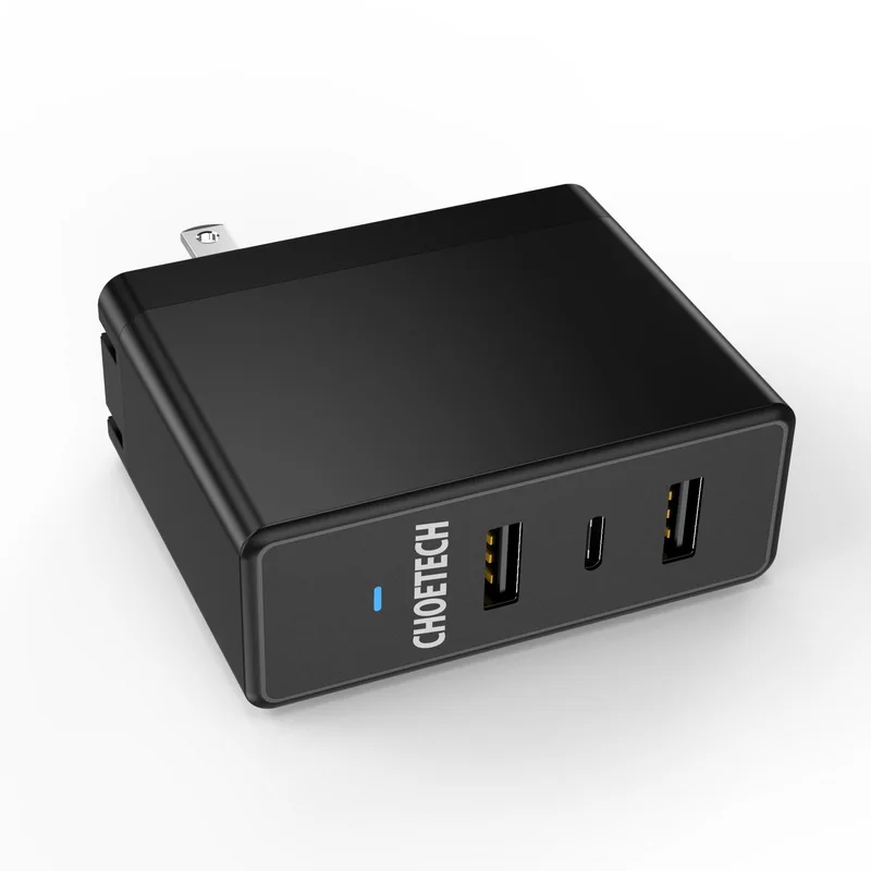CHOETECH العالمي USB شاحن سامسونج S8 ، 39 W نوع C + المزدوج USB السفر الحائط مهايئ شاحن ل فون الهاتف المحمول شاحن