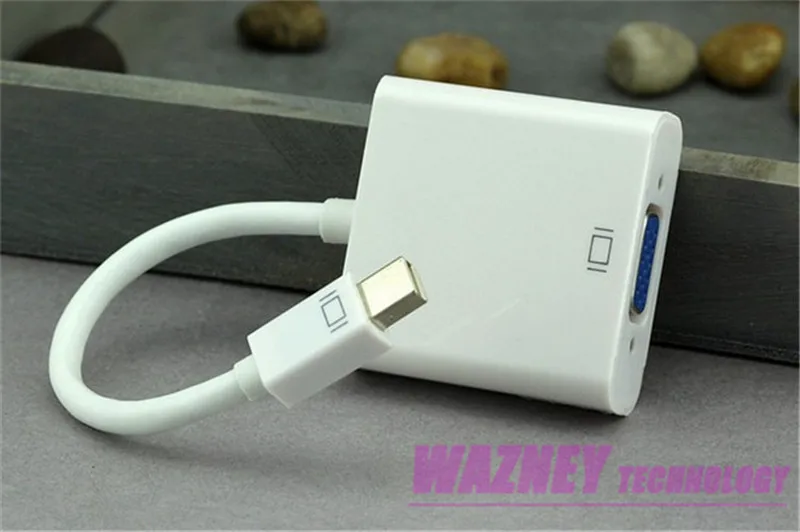 100 шт./лот* Мини DP к VGA 17 мм Мини дисплейный порт для интерфейса Thunderbolt DP к VGA конвертер кабель адаптер для Apple Macbook Mac Pro Air