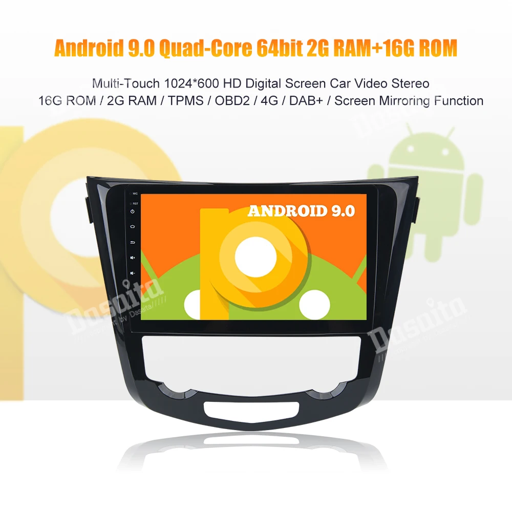 Cheap Android 9.0 Car Stereo 10.2" IPS Screen for Nissan X-Trail Qashqai Autoradio 2014 2015 Bluetooth MP3 1 Din GPS Navigation 5