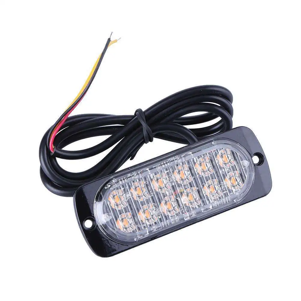 

Ultra-thin LED High Power 12W Police Lights 12V-24V 12 LED Car Truck Emergency Side Strobe Warning Light Car-styling