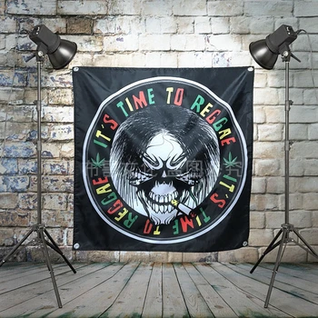 

"Bob Marley" Reggae Pop Rock Band Poster Big Four-Hole Hanging Cloth Flags Personality Banners Music Studio Bar Cafe Home Decor