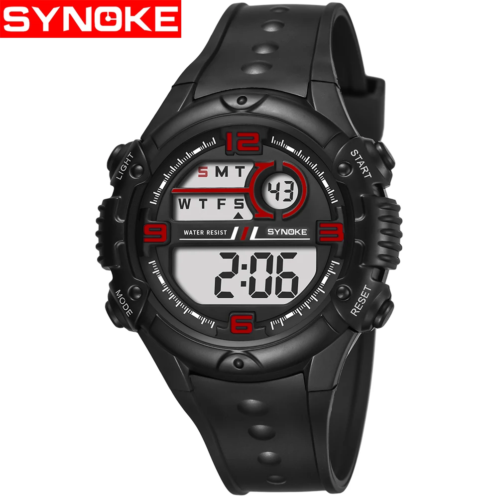 SYNOKE Mens Watches Multi Function 50M Waterproof Watch LED Digital