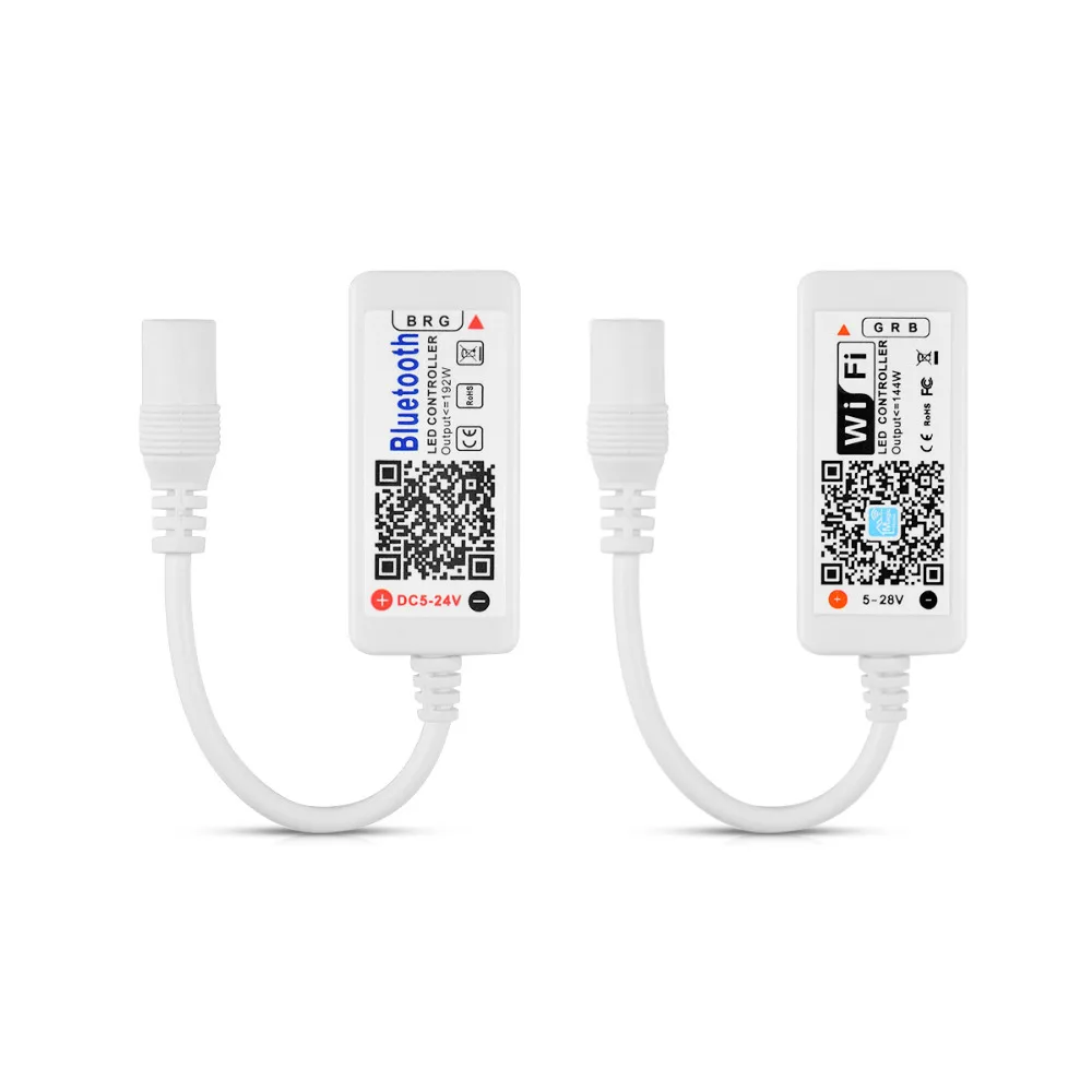 

DC 5V 12V 24V WiFi / Bluetooth RGB / RGBW LED IR Remoter Phone Android IOS APP Controller Dimmer For 5050 LED Strip