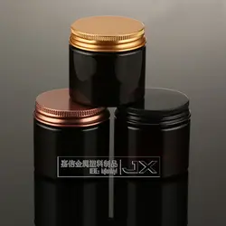 60X50 мл Amber высококлассные гальванизирует черный и бронзовый Алюминий крышка крем банку дикого рот бутылку