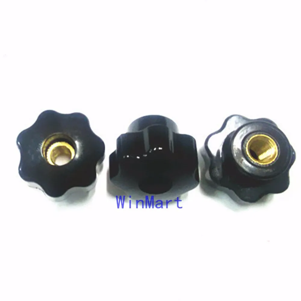 6pcs M10 Female Thread 63mm OD Star Shaped Head handle Nuts Knob