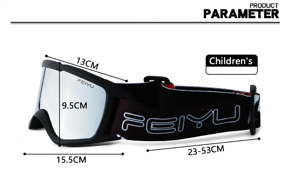 Детские лыжные очки, двухслойные линзы, противотуманные лыжные очки для мальчиков и девочек, Лыжный спорт, сноуборд, снегоход, Детские Зимние снежные очки