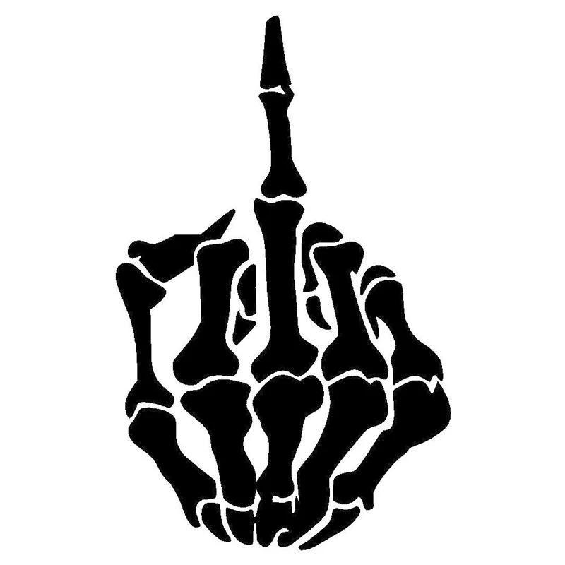 HotMeiNi 15cm*12.5cm Skull Middle Finger Flip Off Vinyl Decal Sticker Window Wall Car Bumper Laptop Funny 13 Colors | Автомобили и