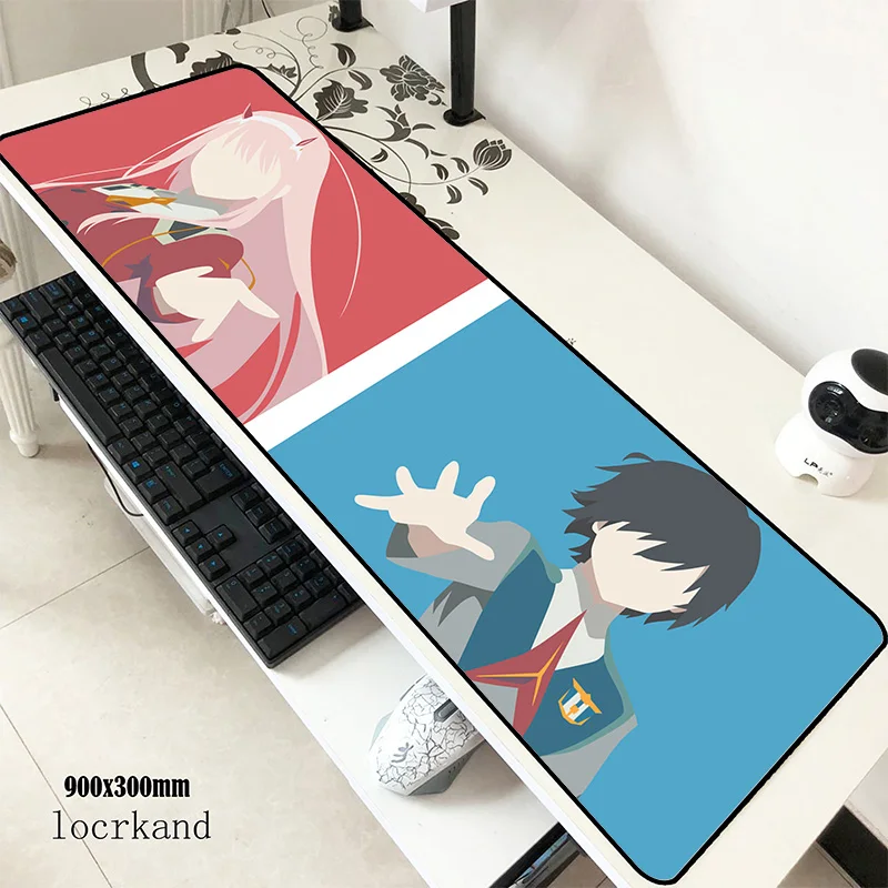 Коврик для мыши darling in the franxx, 90x30 см, коврик для мыши, восхитительный, лучший игровой коврик для мыши, геймер, крутой коврик для мыши s, клавиатура, ПК, коврик