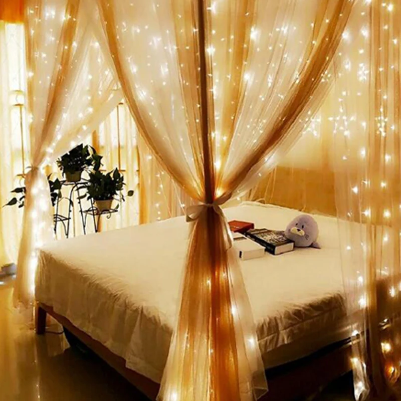 Garland Christmas Lights Home Outdoor Holiday Christmas Decorative Wedding xmas String Fairy Curtain Garlands Strip Party Lights (12)