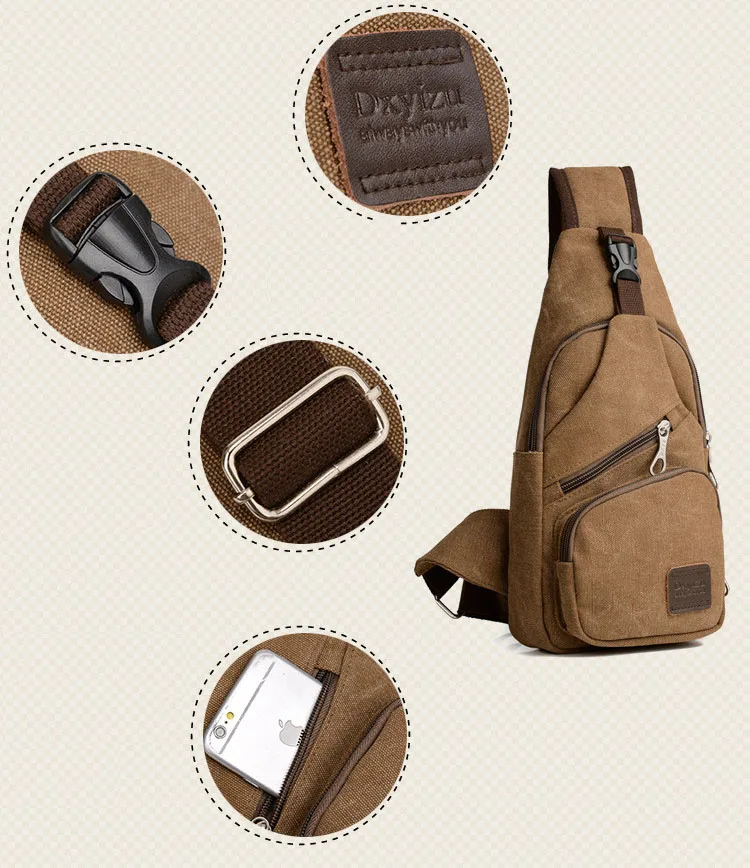Многофункциональная Мужская нагрудная сумка, Новое поступление, брендовая сумка с одним плечевым ремнем на спине, однотонная черная Холщовая Сумка для путешествий, мужские сумки через плечо