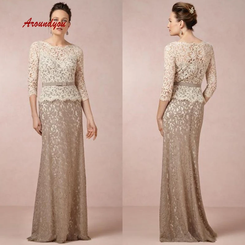 Lange Mouwen Lace Moeder van de Bruid Jurken voor Bruiloften Party Plus Size Sexy Avondjurken Bruidegom Godmother Diner Jurken 2018 Lange Mouwen Lace Moeder van de Bruid Jurken voor Bruiloften Party Plus Size Sexy Avondjurken Bruidegom Godmother Diner Jurken 2018