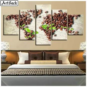 

5 spell diamond painting coffee all map icon full square drill diamond mosaic 3d diamond embroidery sticker