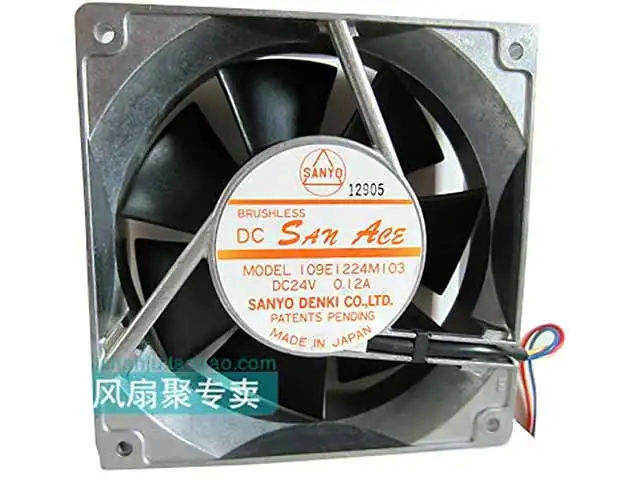 Sanyo Denki 109E1224M103 Сервер охлаждающий вентилятор DC 24V 0.12A 120x120x38 мм версия 3 провода|fan