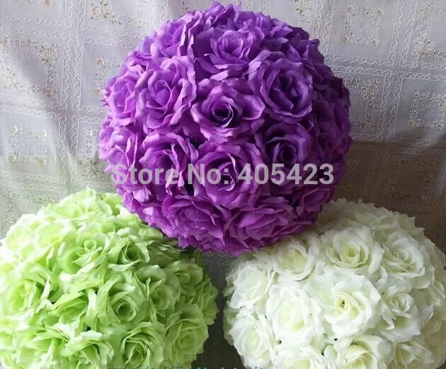 

Free shipping 8pcs/lot good quality 25cm wedding centerpiece decoration hanging artificial kissing rose flower ball