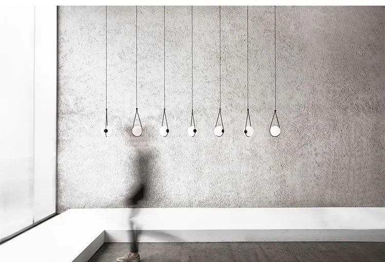Nordic Design Lamp Pendant Lighting Fixtures Dia 12cm 20cm White Glass Lampshade Dining Room Hanging Pendant Lights 4