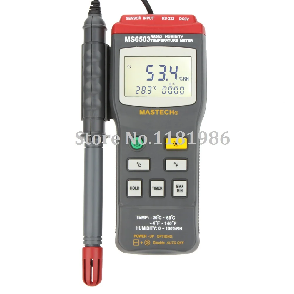 

MASTECH MS6503 High Accuracy Digital Thermo-Hygrometer Thermometer Temperature Humidity Meter Termometro Tester &RS232 Interface