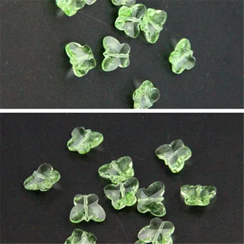 

Lt Green 100pc14mm Crystal Butterfly Beads Diy Beads Middle Hole,Wedding Cake Decorative Garland Strand Pendant Ornamental Tree
