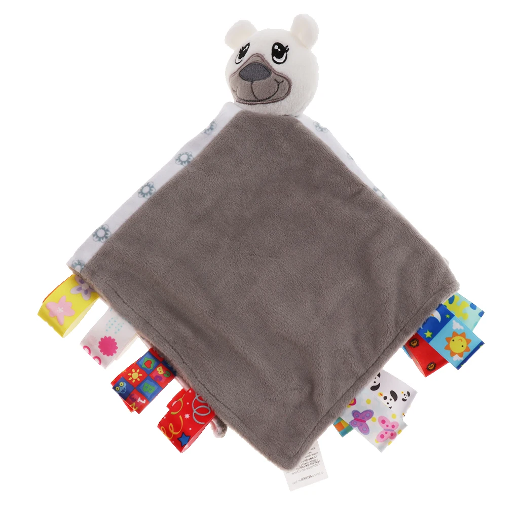 Baby Kids Children Toddler Animal Blanket Soft Plush Teething Security Tag Blankets 32x32cm