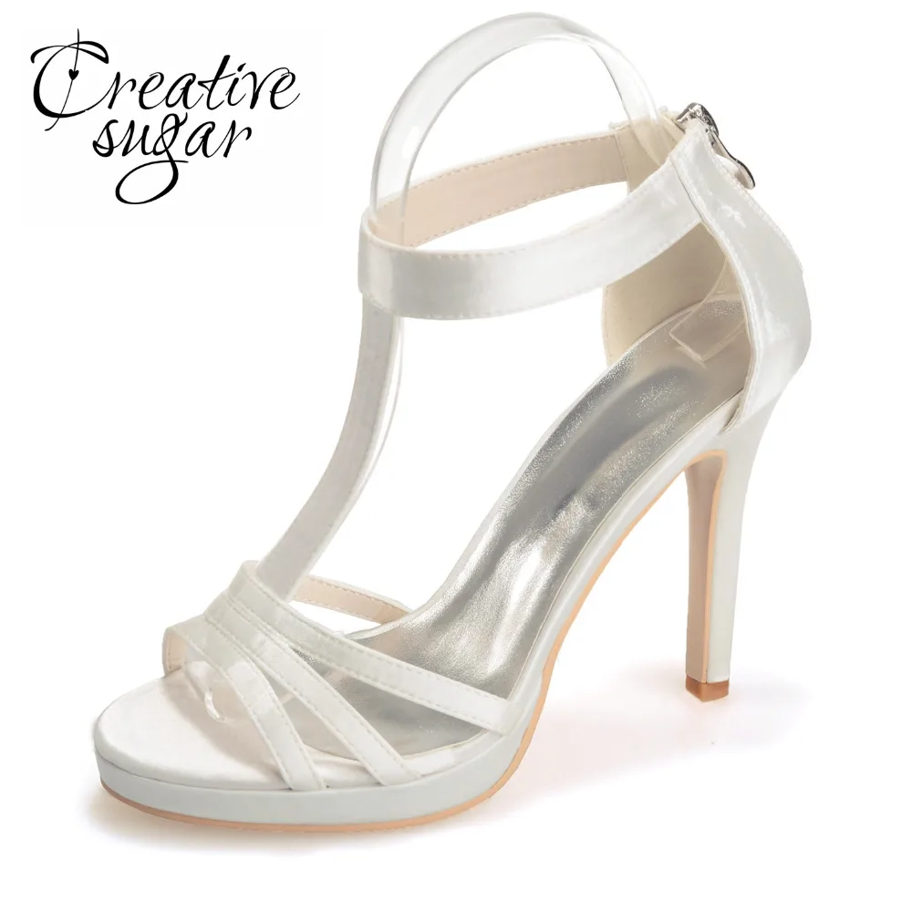 

Creativesugar T ankle strap woman's cover heel sandals summer cocktail party prom evening summer dress shoes red purple silver