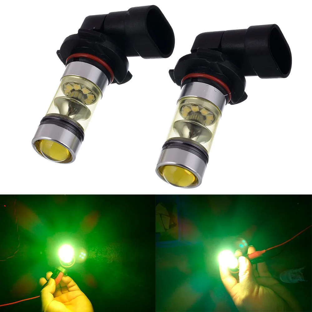

2PC universal car 24V 100W 9005 HB3 9006 HB4 LED High Power Front Fog Lamps headlight light lamp Bulbs Yellow color