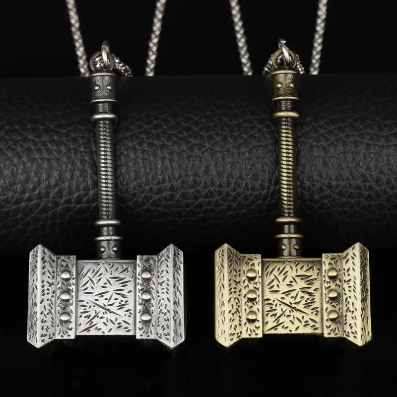 Norse Mythology Solid Viking Thors Hammer Pendant Necklace Stainless