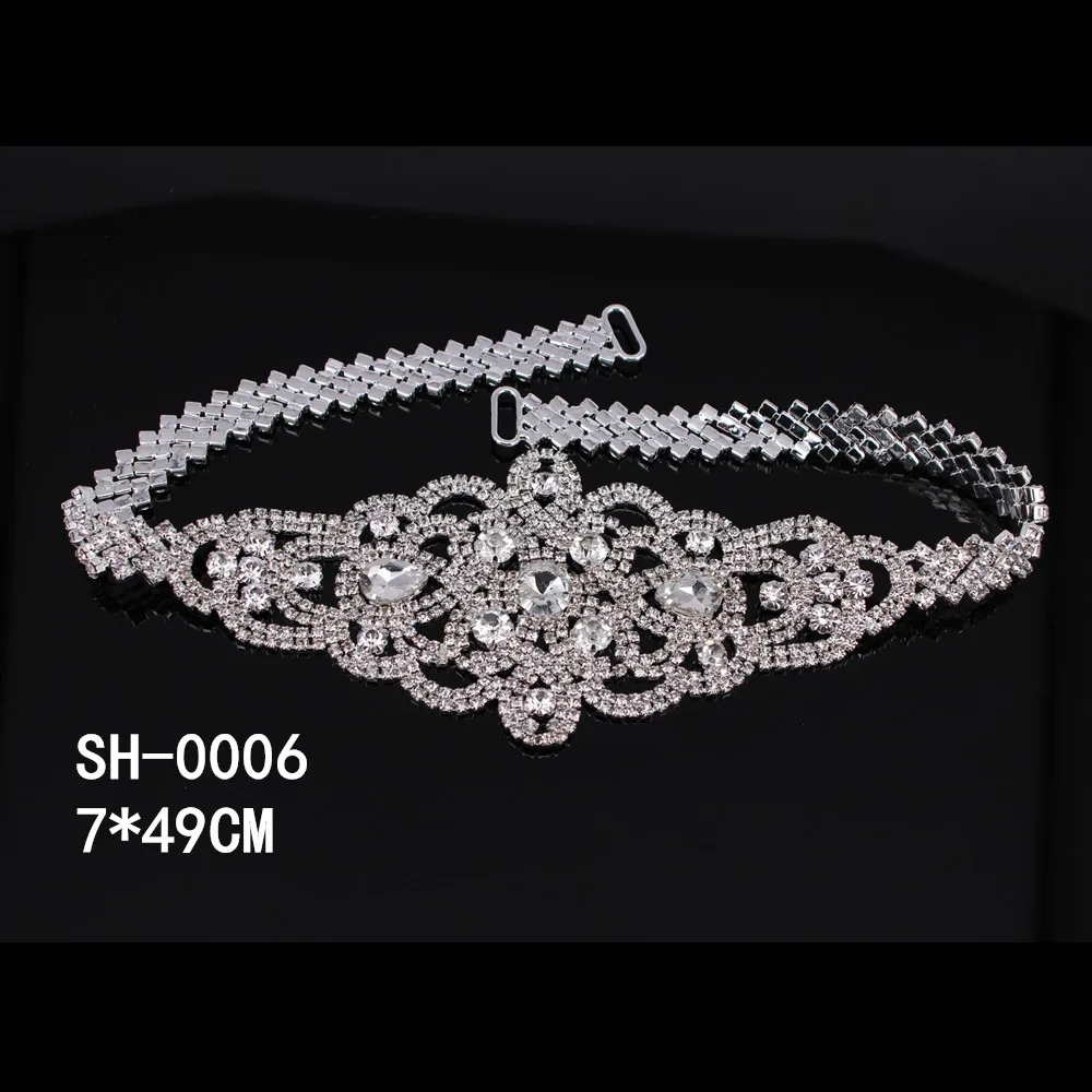 Handmade Silver Bridal Belt Rhinestone Waistband Applique Evening Prom Dresses Wedding decoration White Beige Sash Ribbon bridal waistband bridal dress decoration