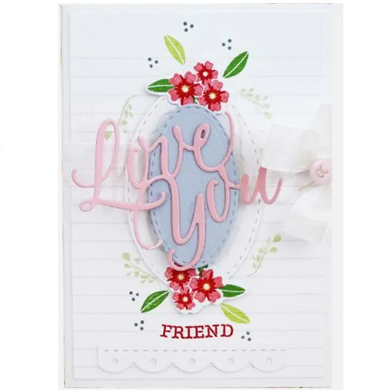 

JC Metal Cutting Dies for Scrapbooking Craft Cut Die Love You Lover Letters Embossing Folder Paper Card Maker Template Stencil