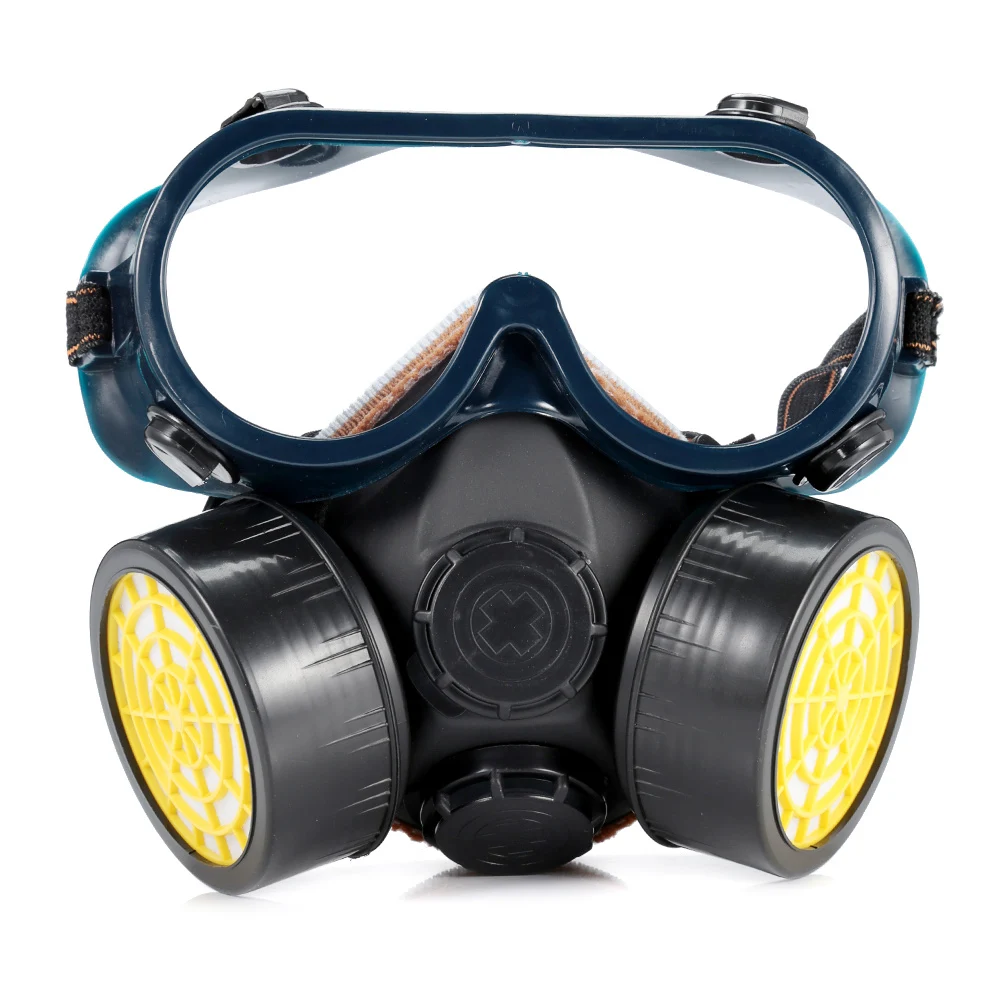 

Workplace Safety Anti Dust Chemical Gas Protective Mask With Goggles For Experimental Paint Spraying Sandstone Splash Protection