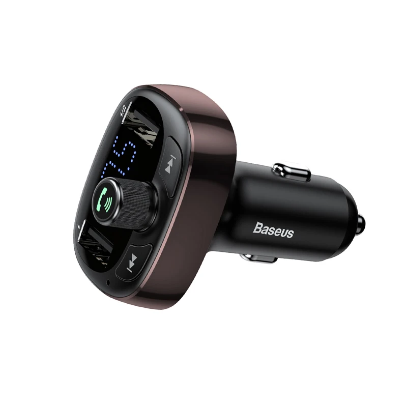 Baseus fm-передатчик модулятор Bluetooth Handsfree автомобильный комплект аудио mp3-плеер с 3.4A двойной USB автомобильный fm-передатчик зарядное устройство для телефона - Название цвета: coffee